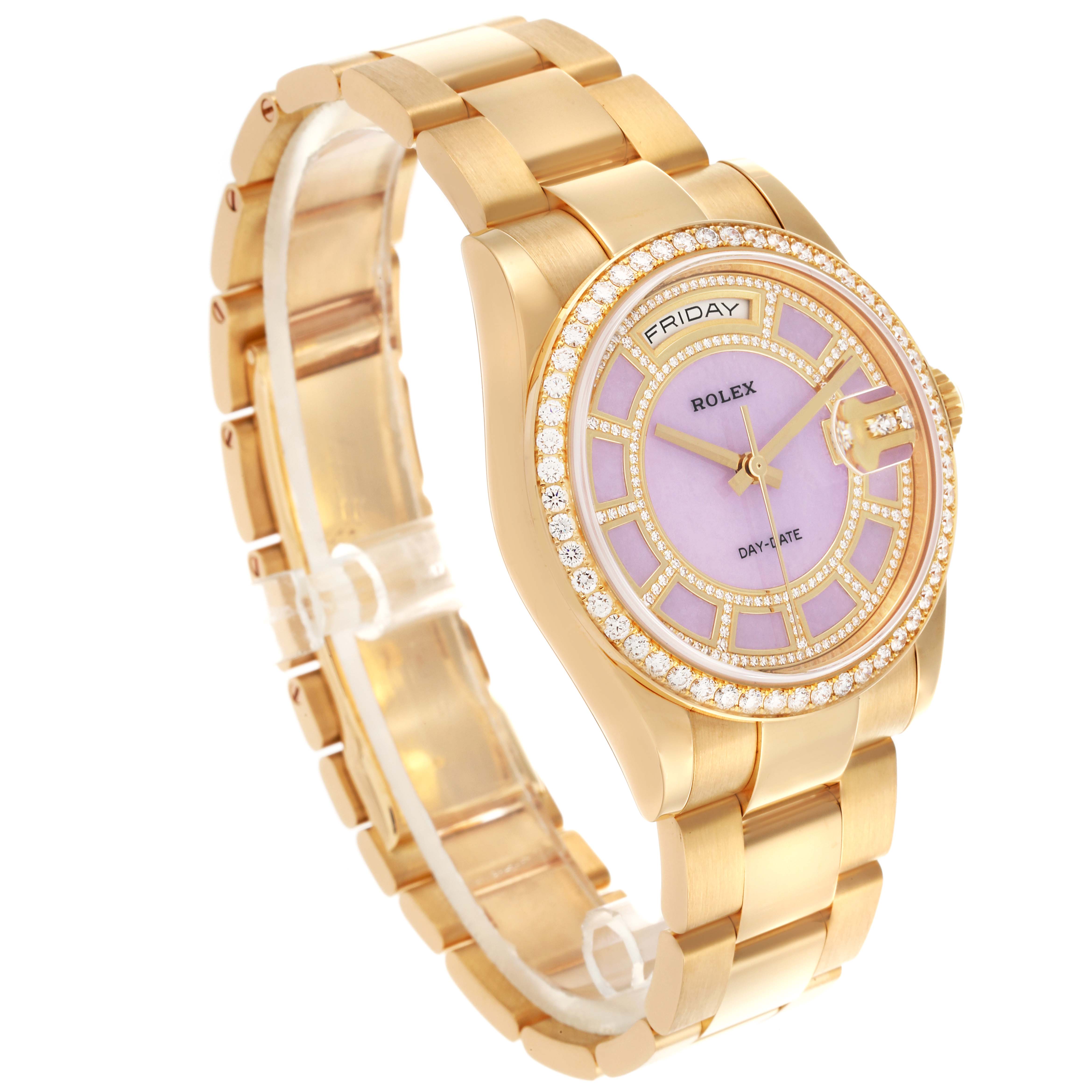 ( *´꒳`* ) Rolex Day-Date 36 Yellow Gold Carousel of Lavender Jade
