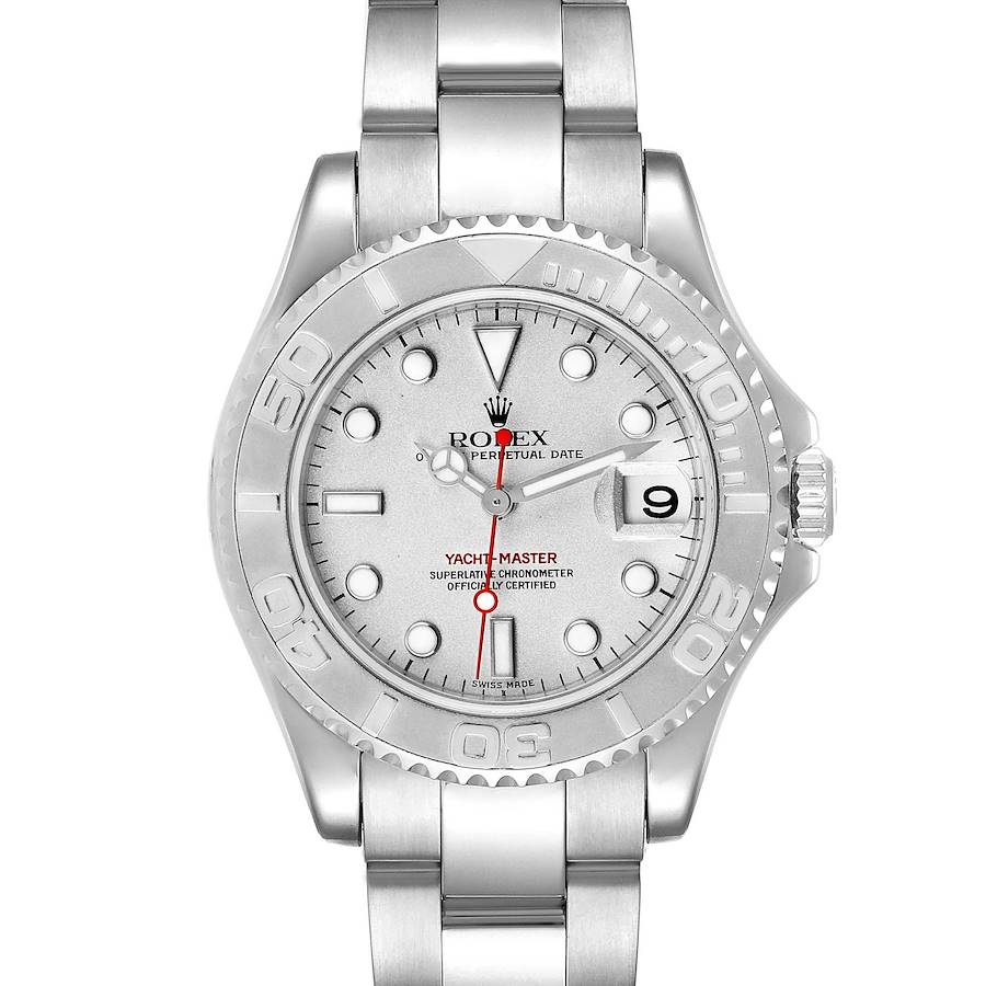 Rolex Yachtmaster 35mm Midsize Steel Platinum Mens Watch 168622 Box SwissWatchExpo