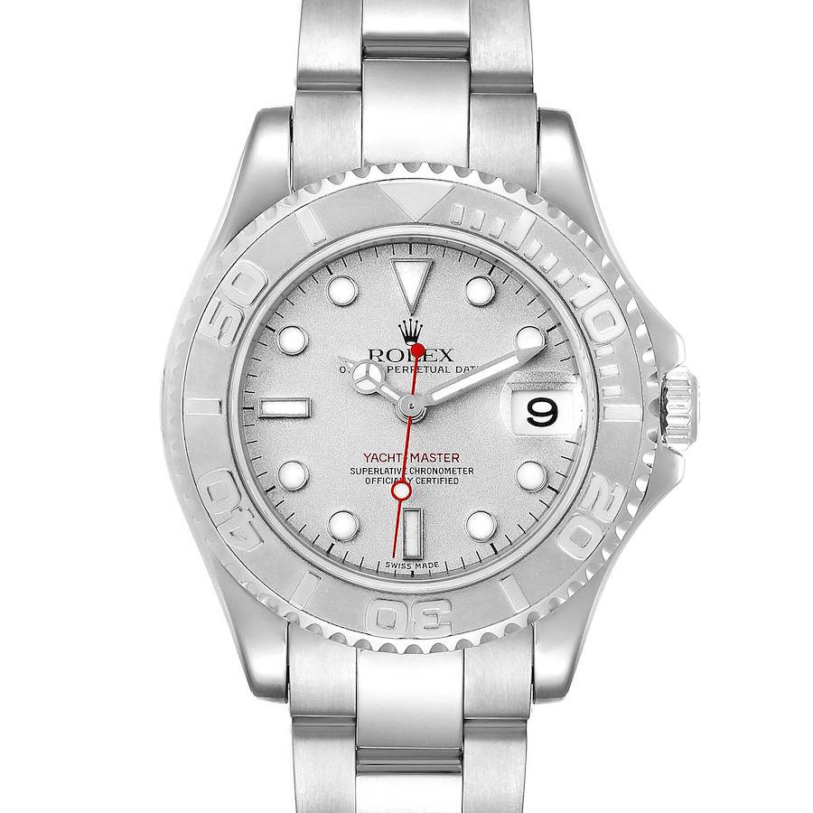 Rolex Yachtmaster 35mm Midsize Steel Platinum Mens Watch 168622 Box SwissWatchExpo