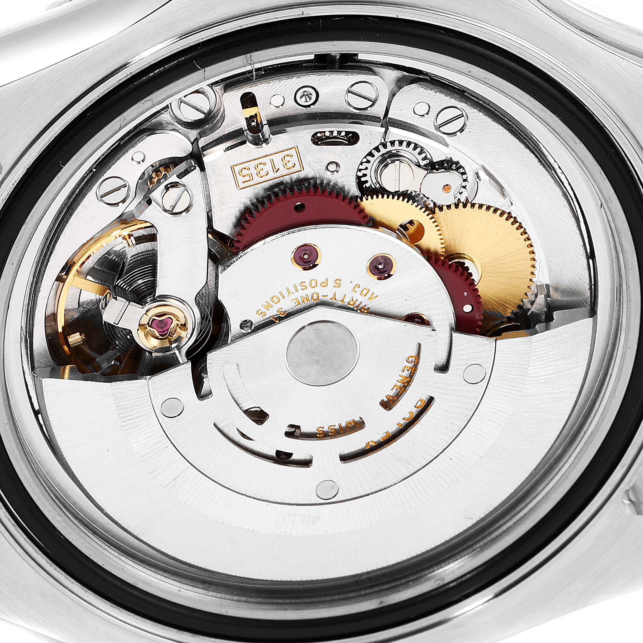 The image shows the internal mechanical movement of a Rolex Yacht-Master 16623 Men's Steel and Gold (two tone) White Dial 16623 Men's Steel and Gold (two tone) White Dial watch from a back angle.
