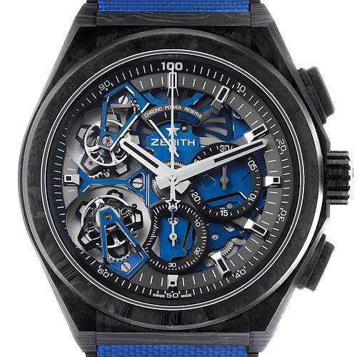 Photo of Zenith Defy Double Tourbillon Carbon Fiber Mens Watch 10.9000.9020 Box Card