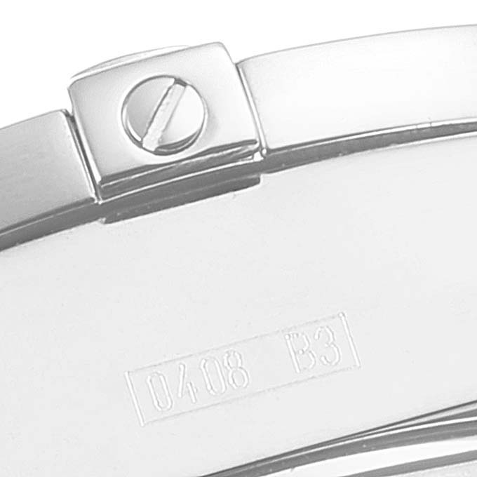 This image shows the metal clasp and part of the bracelet of the Breitling Windrider A13358 Men's Stainless Steel Mother of Pearl Dial A13358 Men's Stainless Steel Mother of Pearl Dial watch, including a visible screw and stamped code.