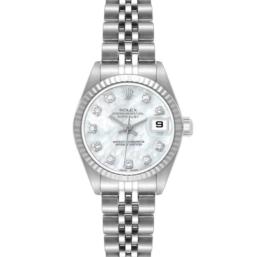 Rolex Datejust 26mm Steel White Gold MOP Diamond Dial Ladies Watch 79174 SwissWatchExpo