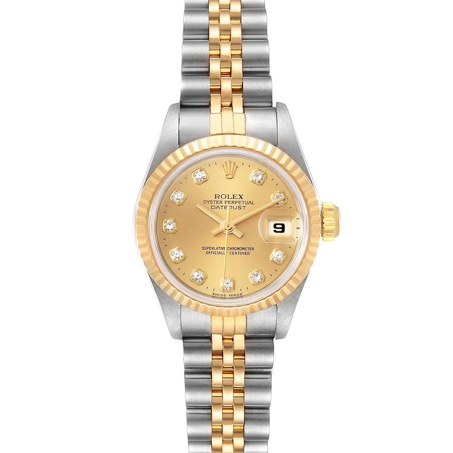 Rolex Datejust 26mm Steel Yellow Gold Diamond Ladies Watch 69173 Box SwissWatchExpo