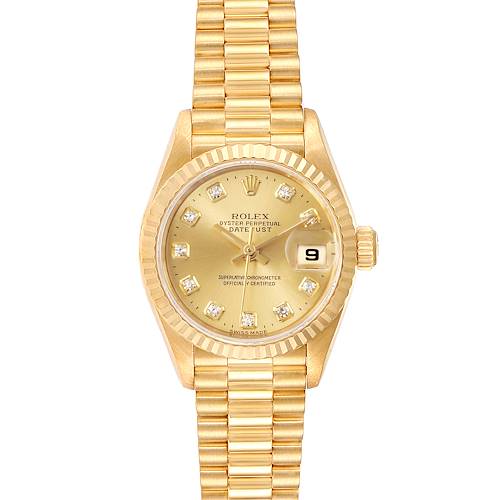 Photo of Rolex President Datejust Yellow Gold Diamond Dial Ladies Watch 79178 Box