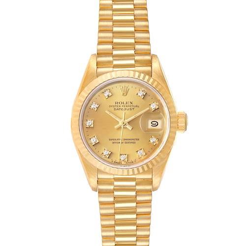 Photo of Rolex President Datejust Yellow Gold Diamond Ladies Watch 69178 Box
