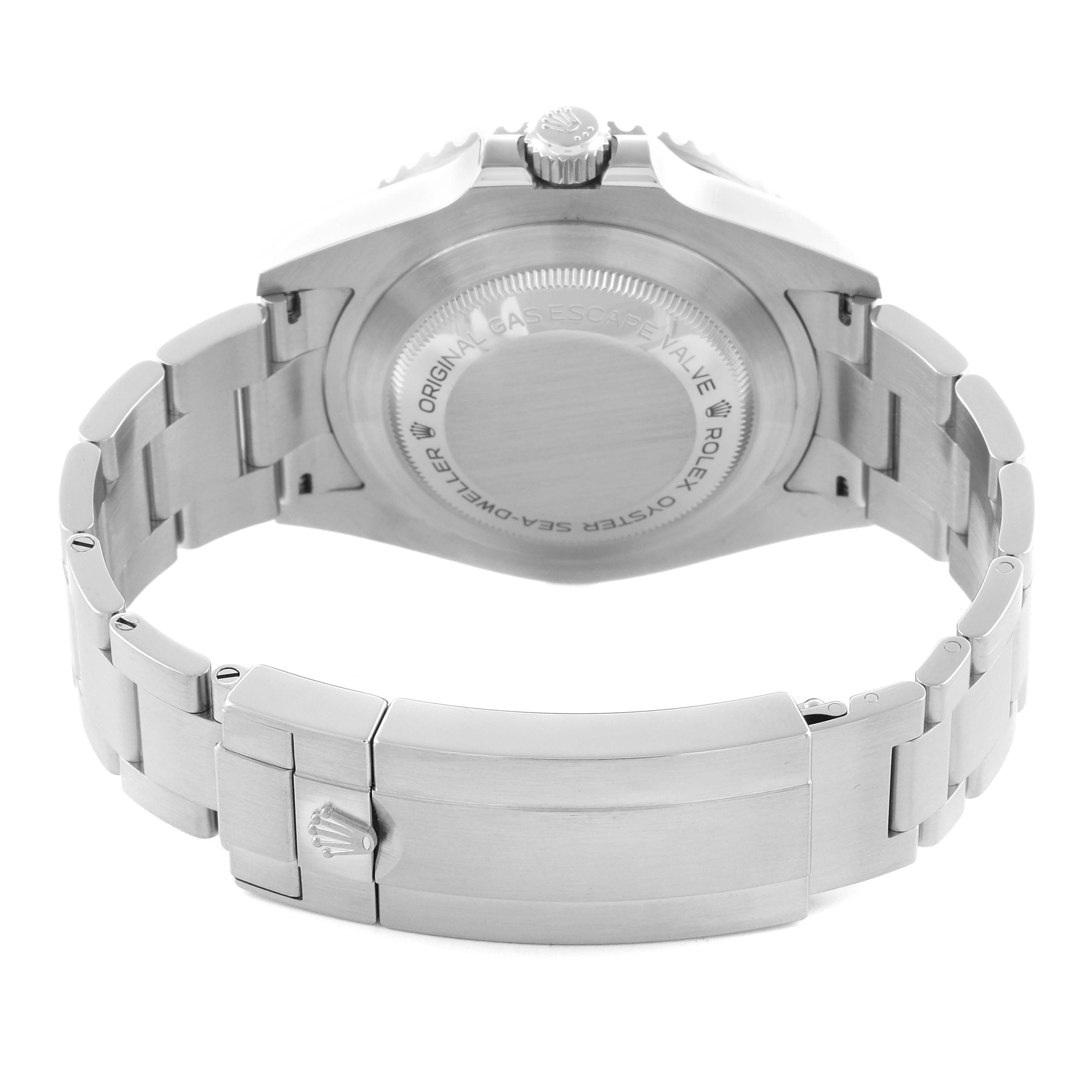 The image shows the back case and bracelet clasp of a Rolex Sea-Dweller 126600 Men's Stainless Steel Black Dial 126600 Men's Stainless Steel Black Dial watch from a rear angle.