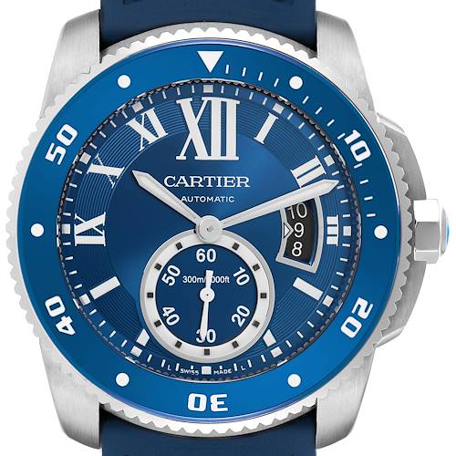 Photo of Cartier Calibre Diver Blue Dial Steel Mens Watch WSCA0010