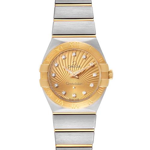 Photo of Omega Constellation Steel Yellow Gold Diamond Watch 123.20.27.60.58.001 Box Card