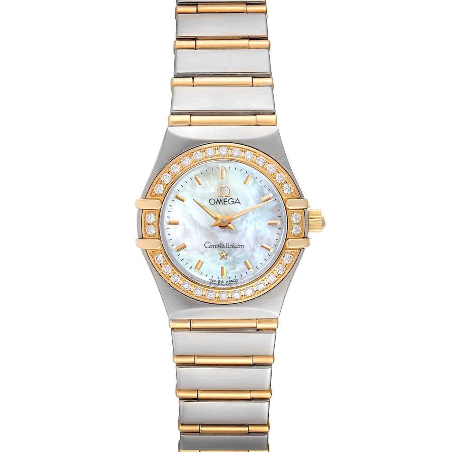 Omega Constellation Steel Yellow Gold MOP Diamond Ladies Watch 1267.70.00 SwissWatchExpo