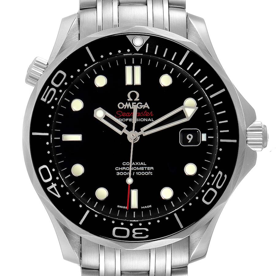 Omega Seamaster Co-Axial Black Dial Watch 212.30.41.20.01.003 Box Card SwissWatchExpo