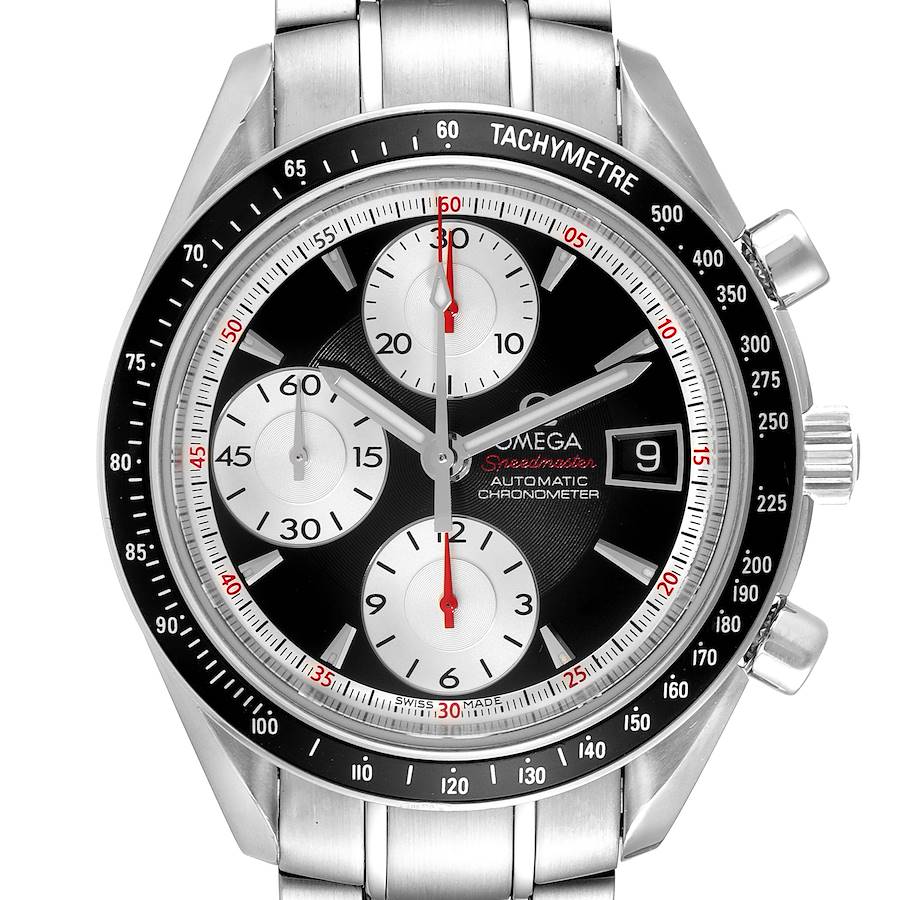 Omega Speedmaster Date 40 Black Dial Steel Mens Watch 3210.51.00 SwissWatchExpo