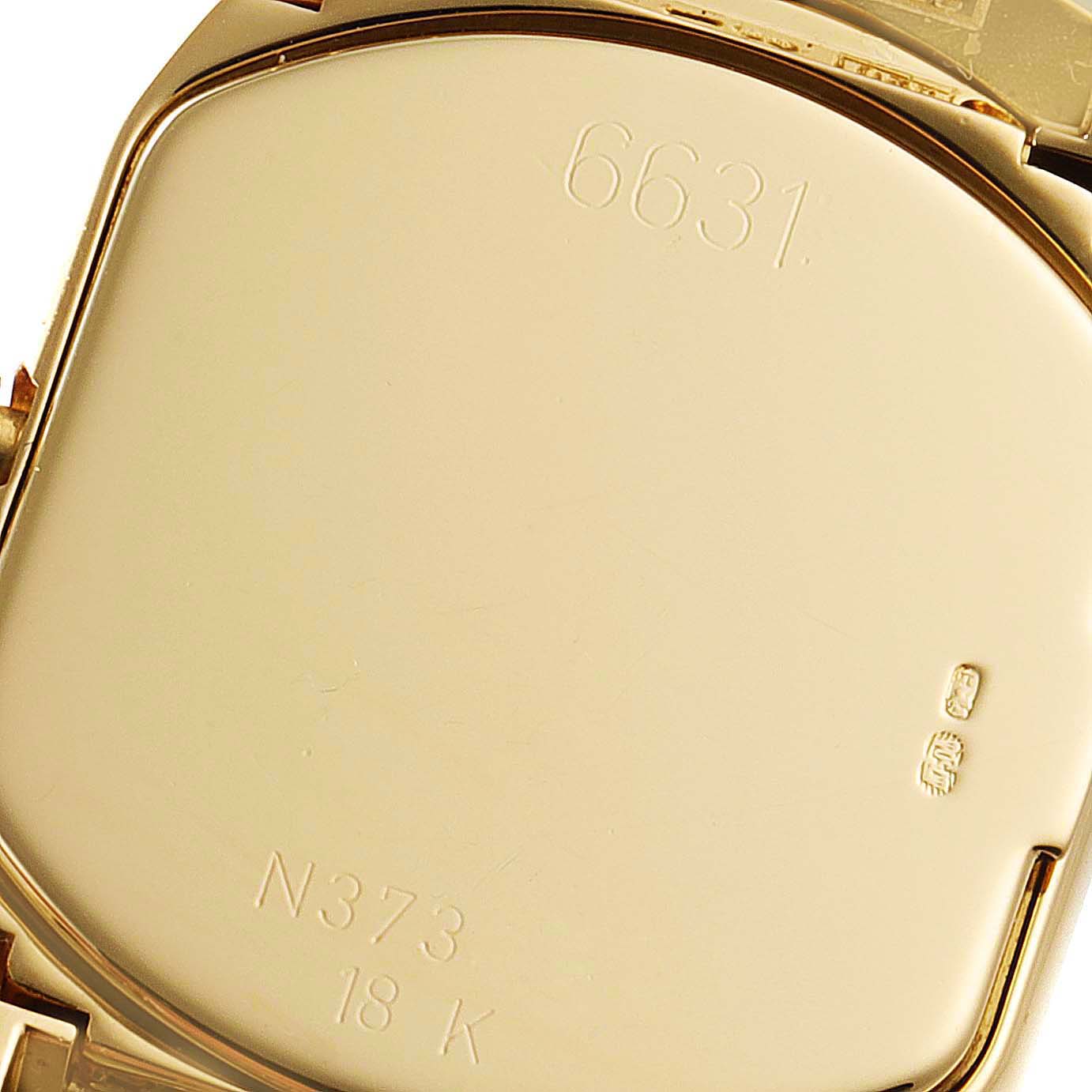 The image shows the back of a Rolex Cellini 6691 Women's Yellow Gold Champagne Dial 6691 Women's Yellow Gold Champagne Dial watch, featuring its case back with model number engraving.