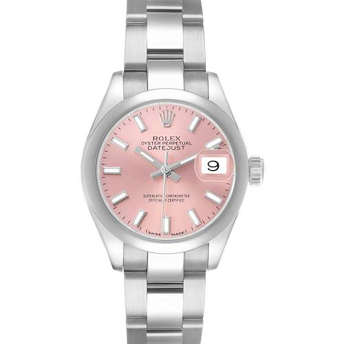 Photo of Rolex Datejust 28 Pink Dial Oyster Bracelet Steel Ladies Watch 279160