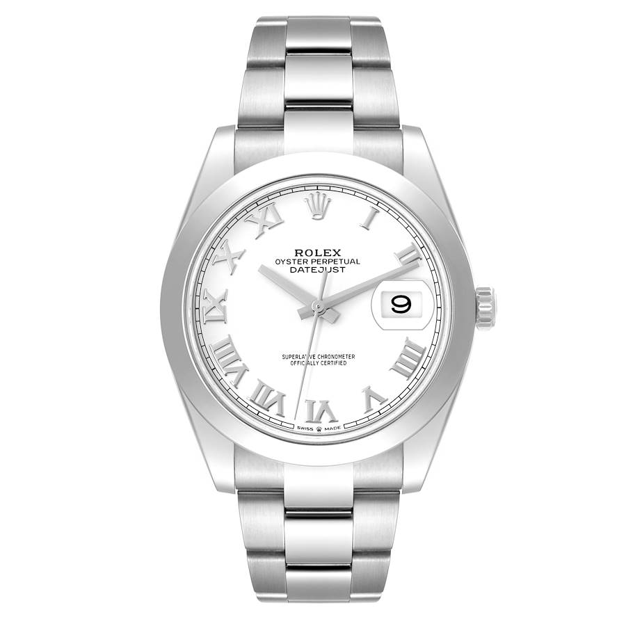 Rolex datejust 41 clearance white dial roman numerals