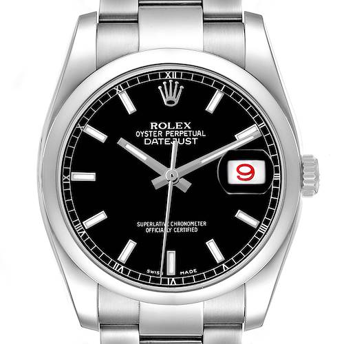 Photo of Rolex Datejust Black Dial Steel Automatic Mens Watch 116200