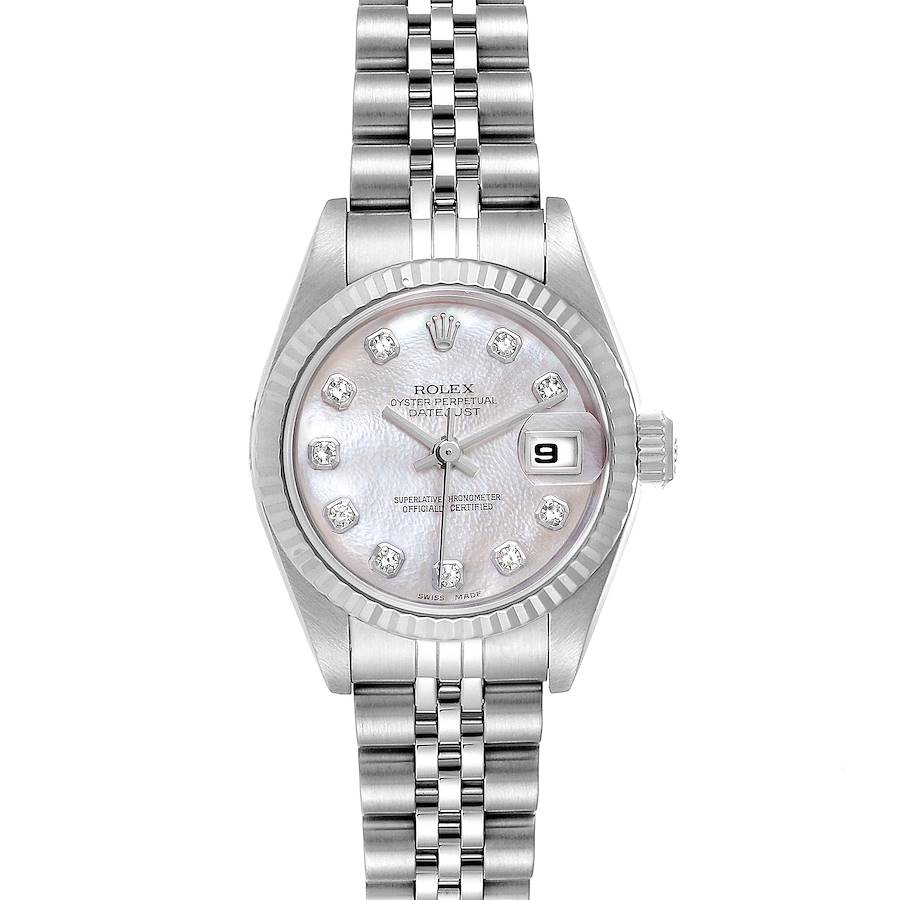 Rolex Datejust Steel White Gold MOP Diamond Dial Ladies Watch 79174 SwissWatchExpo