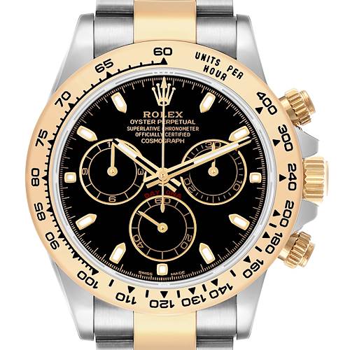 Photo of Rolex Daytona Steel Yellow Gold Black Dial Mens Watch 116503 Box Card
