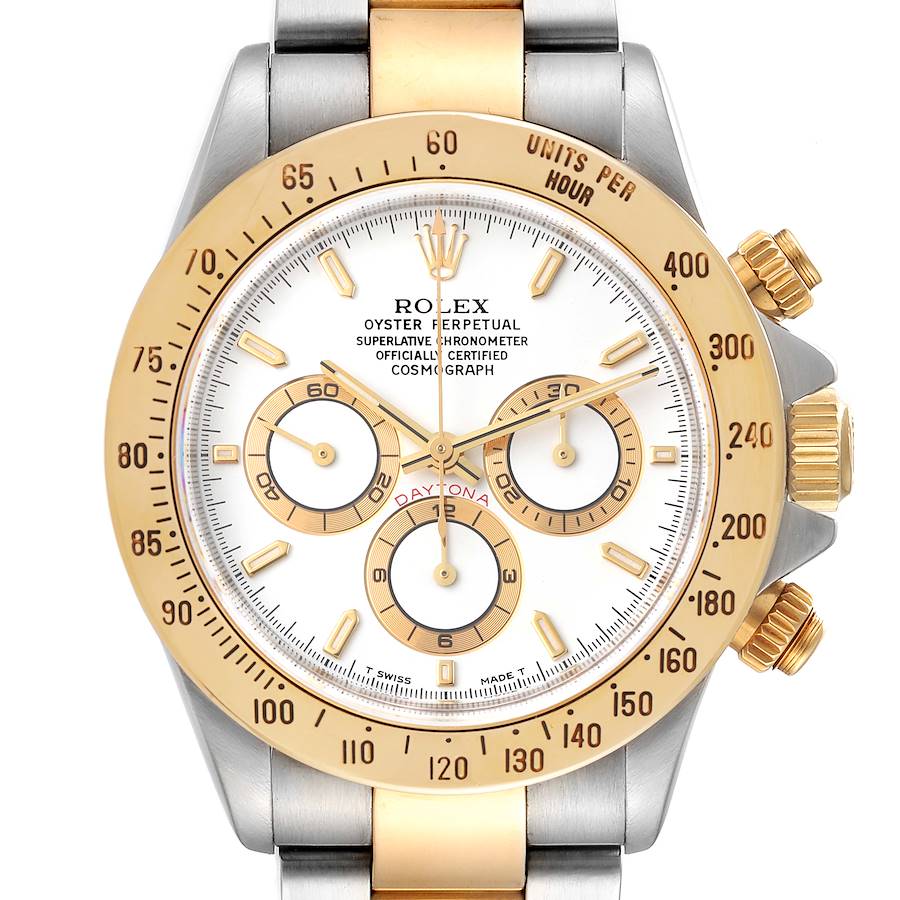 Rolex Daytona Steel Yellow Gold White Dial Mens Watch 16523 SwissWatchExpo