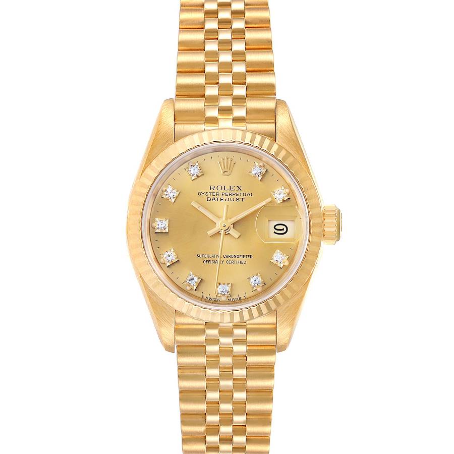 Rolex President Datejust Yellow Gold Diamond Ladies Watch 69178 SwissWatchExpo