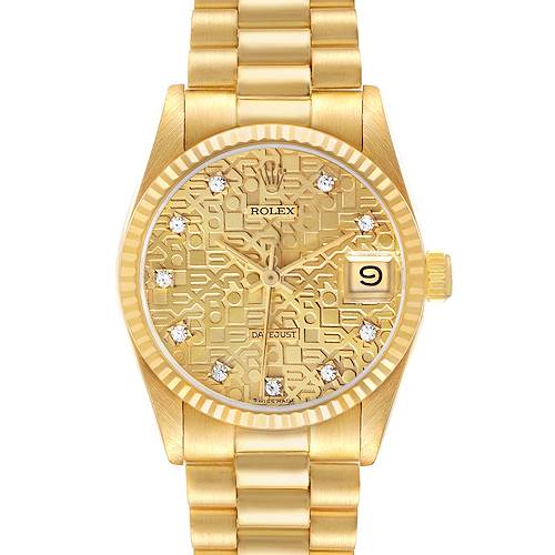 Photo of Rolex President Midsize 31 Yellow Gold Diamond Ladies Watch 68278