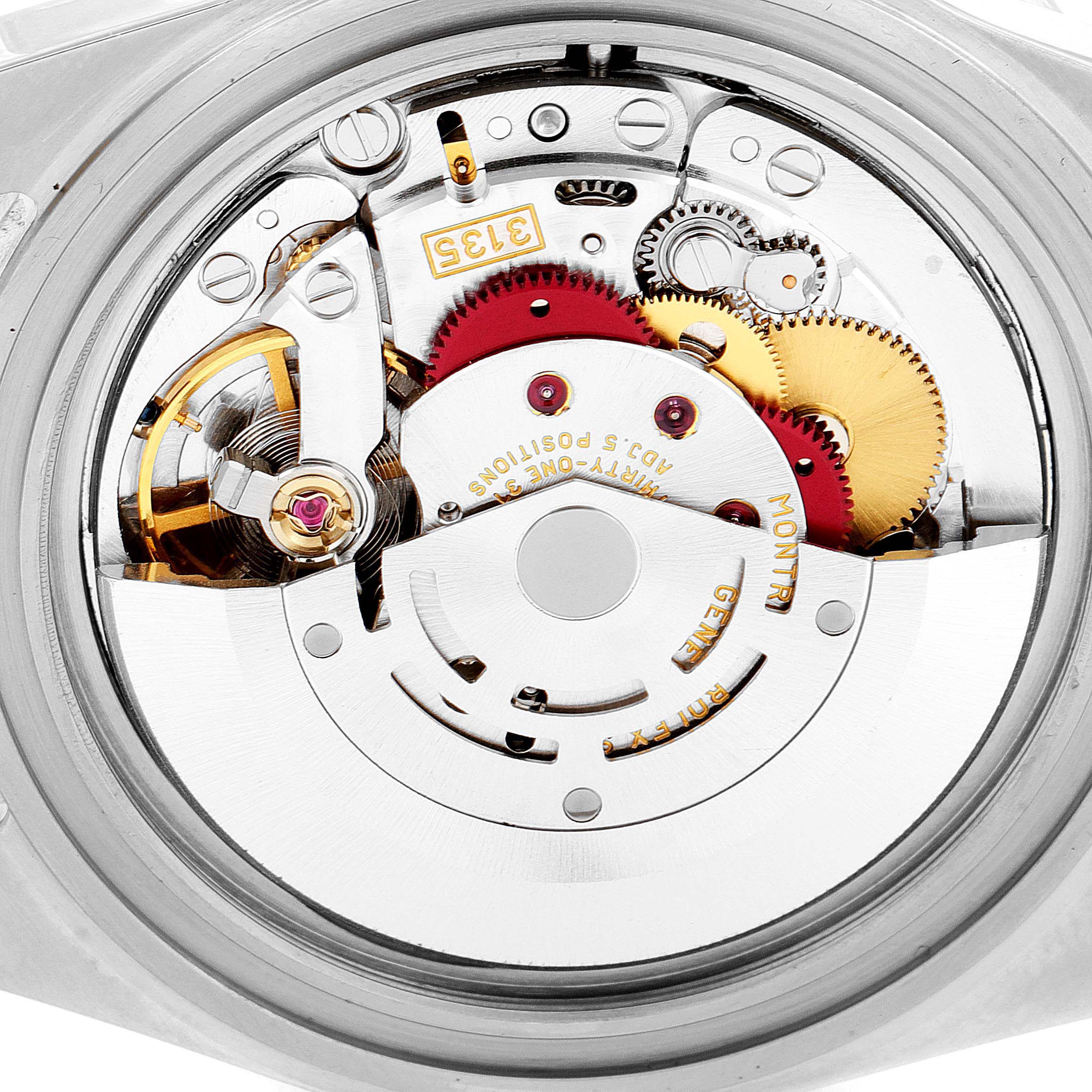 The image shows the internal mechanism and movement details of a Rolex Submariner 16610 Men's Stainless Steel Black Dial 16610 Men's Stainless Steel Black Dial watch from a close-up angle.