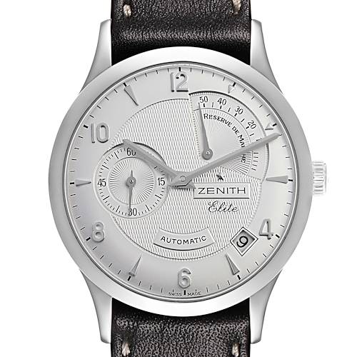 Photo of Zenith Reserve De Marche Elite HW Steel Mens Watch 03.1125.685 Box Card