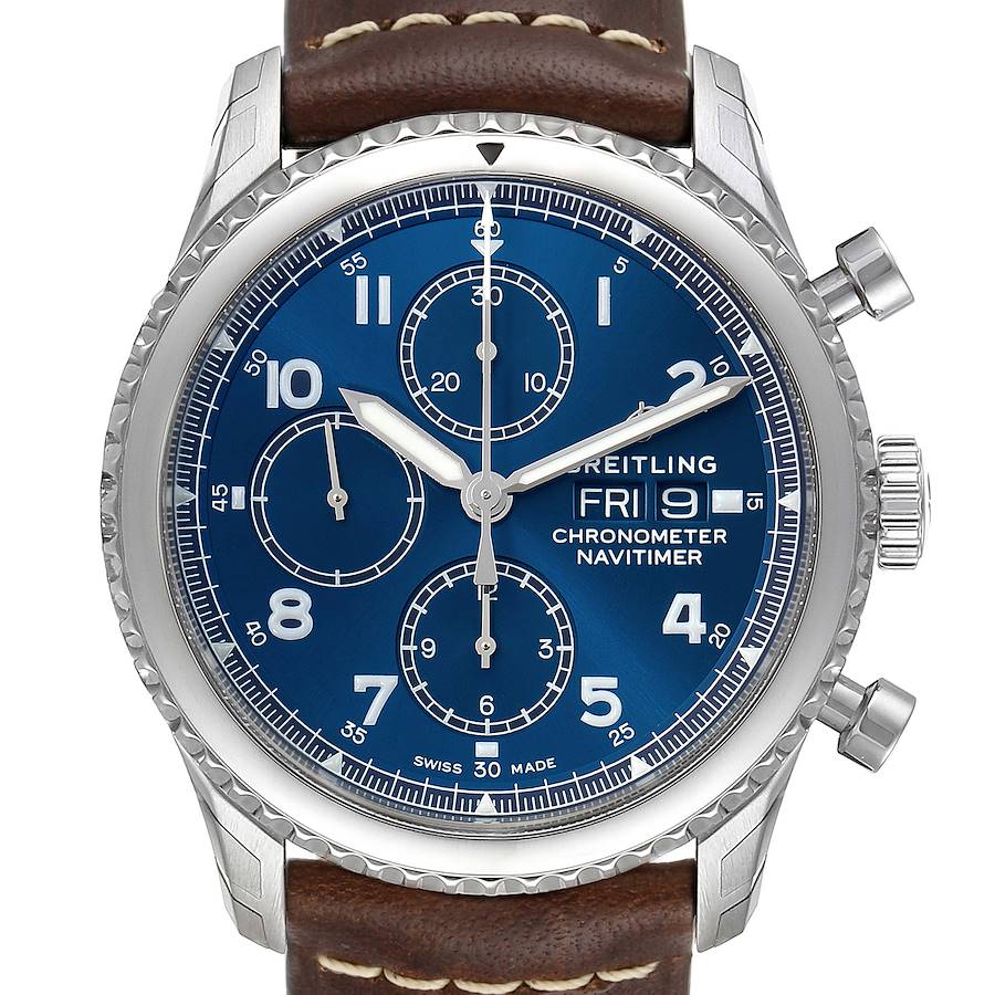 Breitling Navitimer Blue Dial Chronograph Steel Mens Watch A13314 Unworn SwissWatchExpo