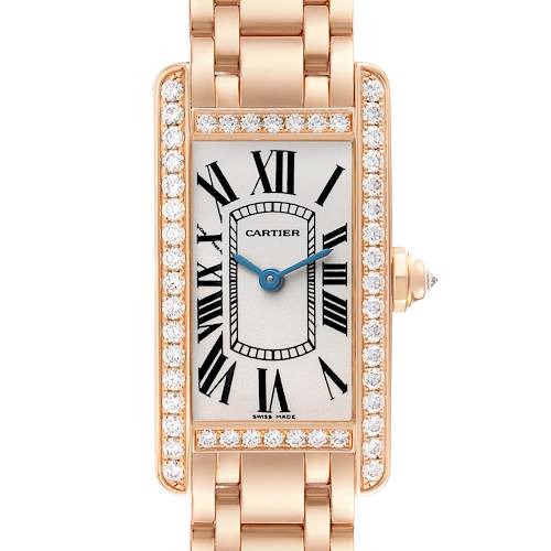 Photo of Cartier Tank Americaine Rose Gold Diamond Ladies Watch WB7079M5