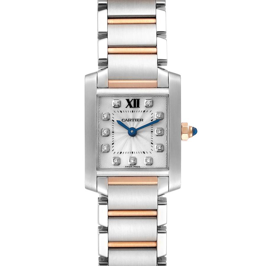 Cartier Tank Francaise Steel Rose Gold Diamond Dial Ladies Watch WE110004 SwissWatchExpo