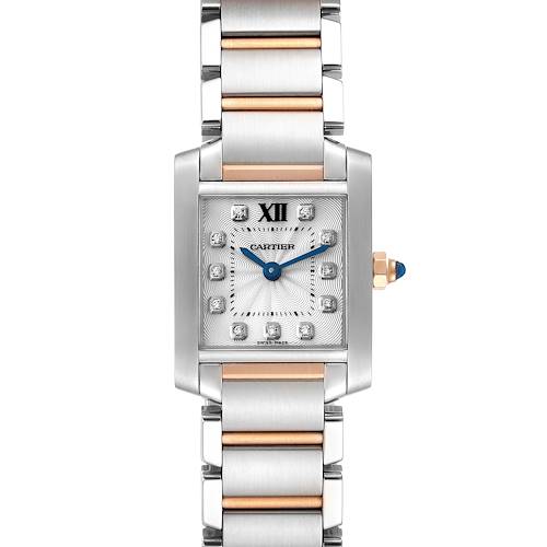 Photo of Cartier Tank Francaise Steel Rose Gold Diamond Dial Ladies Watch WE110004