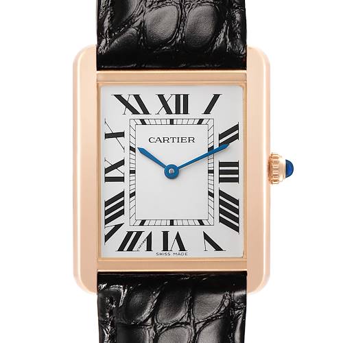 Photo of Cartier Tank Solo Large Steel Rose Gold Mens Watch W5200025 Card