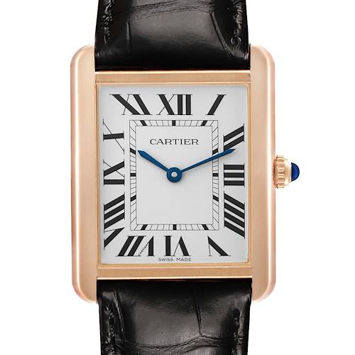 Photo of Cartier Tank Solo Large Steel Rose Gold Mens Watch W5200025 Card