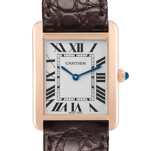 Photo of Cartier Tank Solo Large Steel Rose Gold Steel Mens Watch W5200025