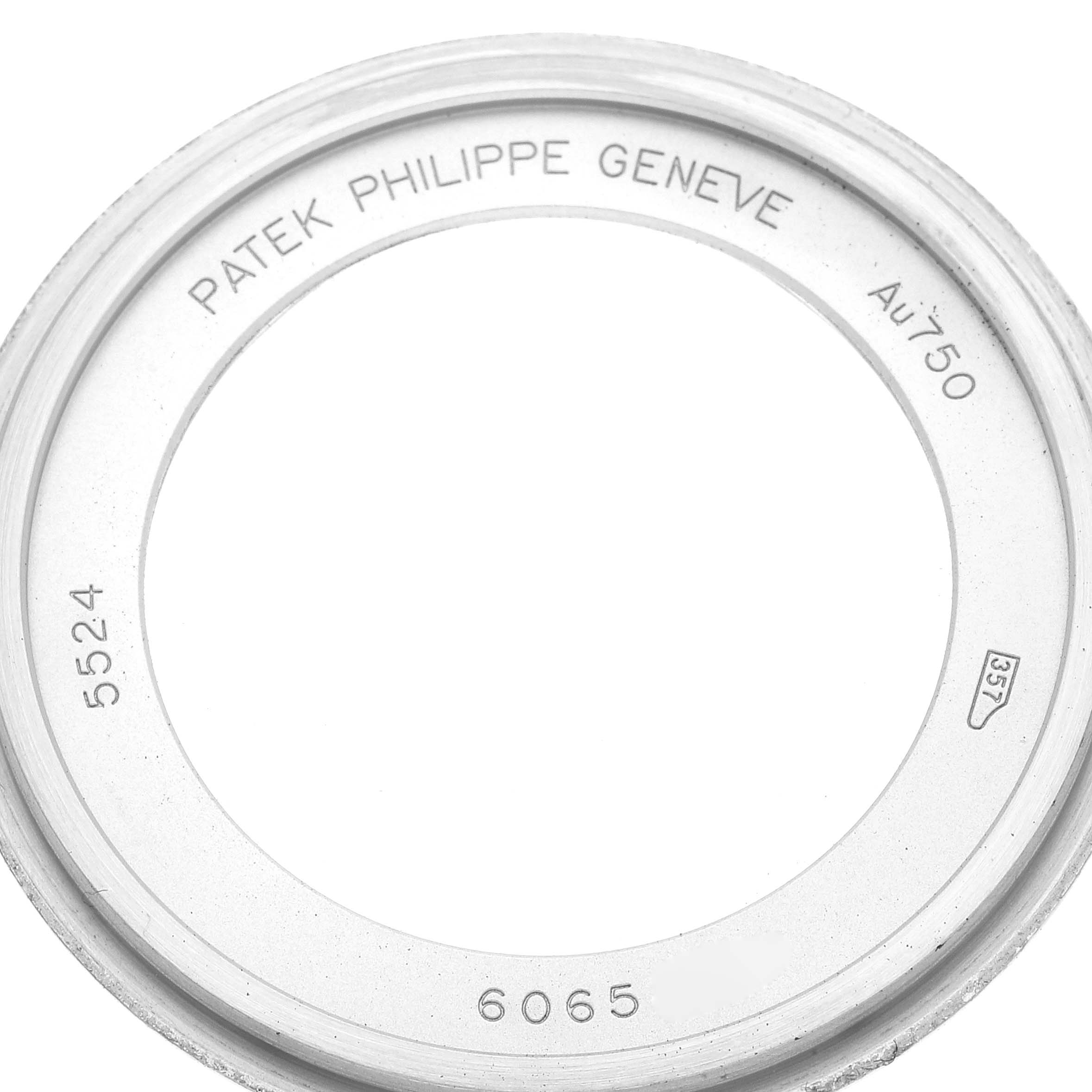 This image shows a top-down view of a bezel part from a Patek Philippe Calatrava 5524G Men's White Gold Blue Dial 5524G Men's White Gold Blue Dial watch.