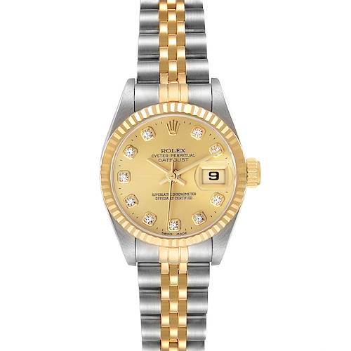 Photo of Rolex Datejust 26 Steel Yellow Gold Diamond Dial Ladies Watch 69173