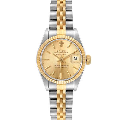Photo of Rolex Datejust 26 Steel Yellow Gold Tapestry Dial Ladies Watch 69173