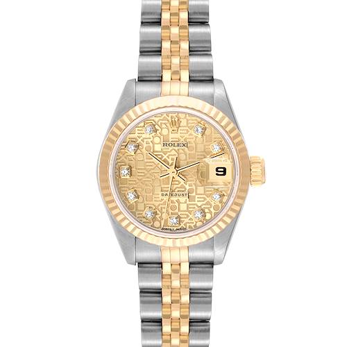 Photo of Rolex Datejust Diamond Anniversary Dial Steel Yellow Gold Ladies Watch 69173