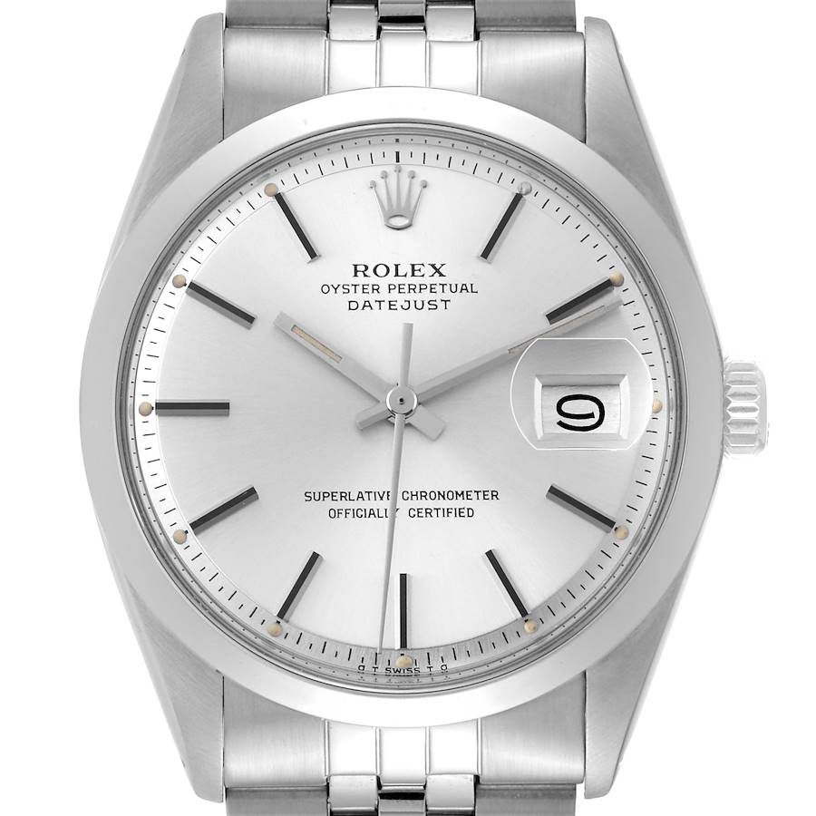 Rolex Datejust Silver Dial Steel Vintage Mens Watch 1600 SwissWatchExpo