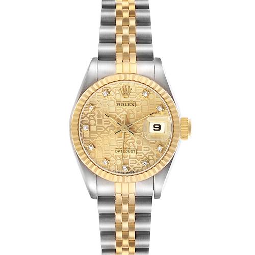 Photo of Rolex Datejust Steel Yellow Gold Anniversary Diamond Ladies Watch 69173
