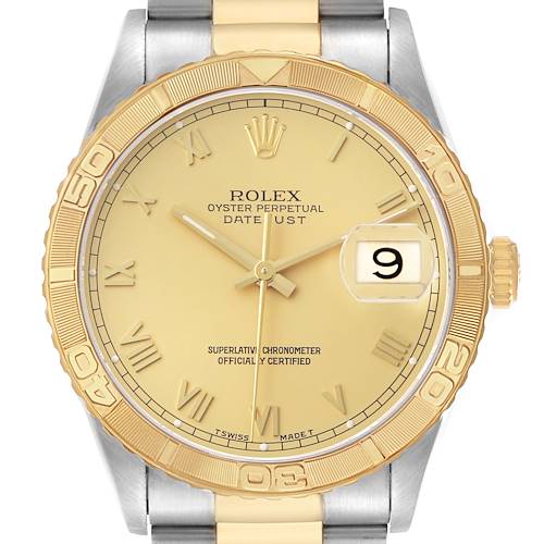Photo of Rolex Datejust Turnograph Steel Yellow Gold Mens Watch 16263 Box Papers