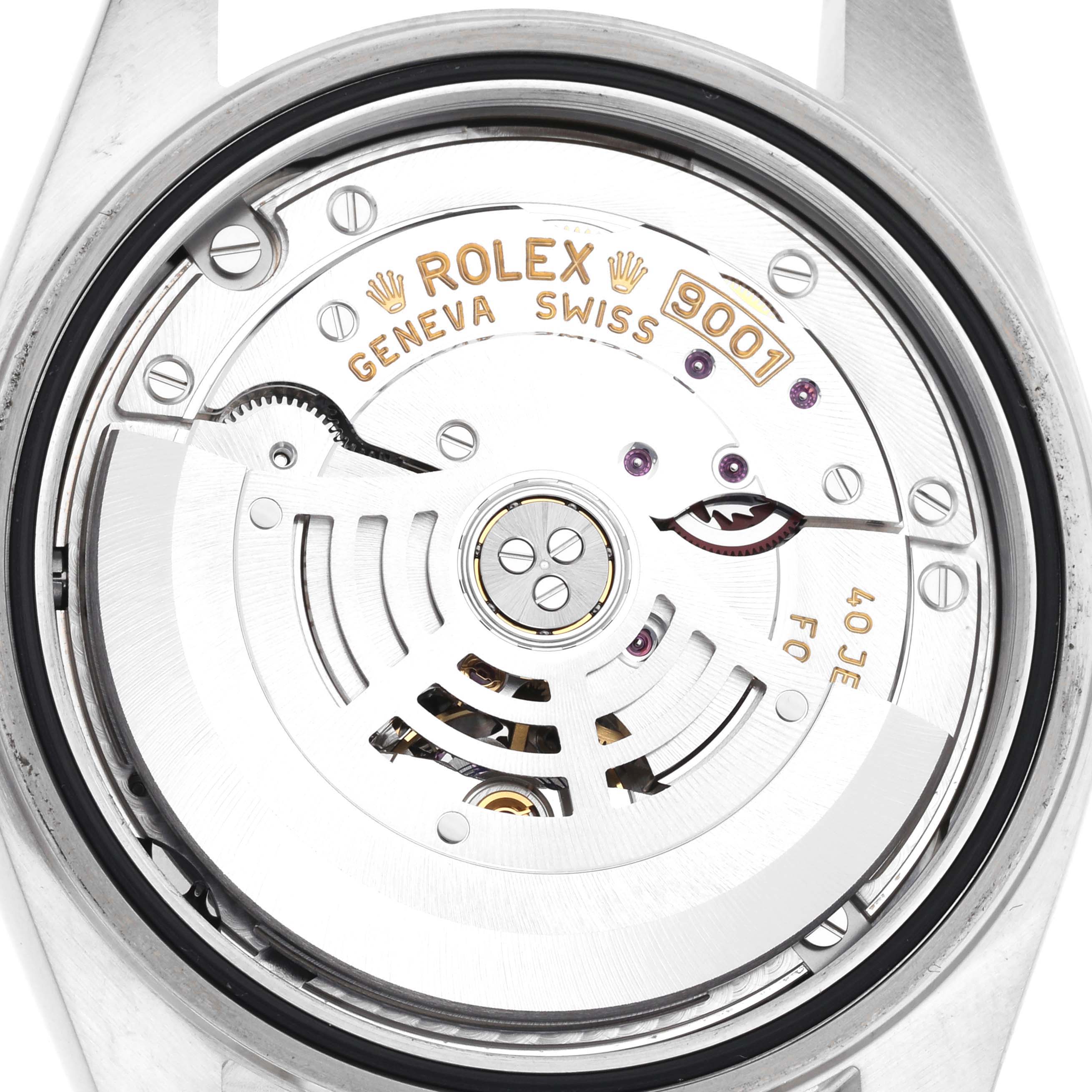 The image shows the back view of the Rolex Sky-Dweller 326934 Men
s Stainless Steel Blue Dial 326934 Men
s Stainless Steel Blue Dial
s movement, displaying intricate details and engravings.