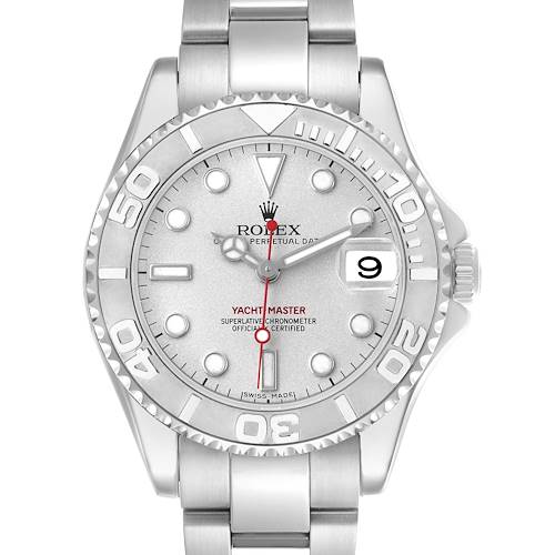 Photo of Rolex Yachtmaster 35 Midsize Steel Platinum Mens Watch 168622