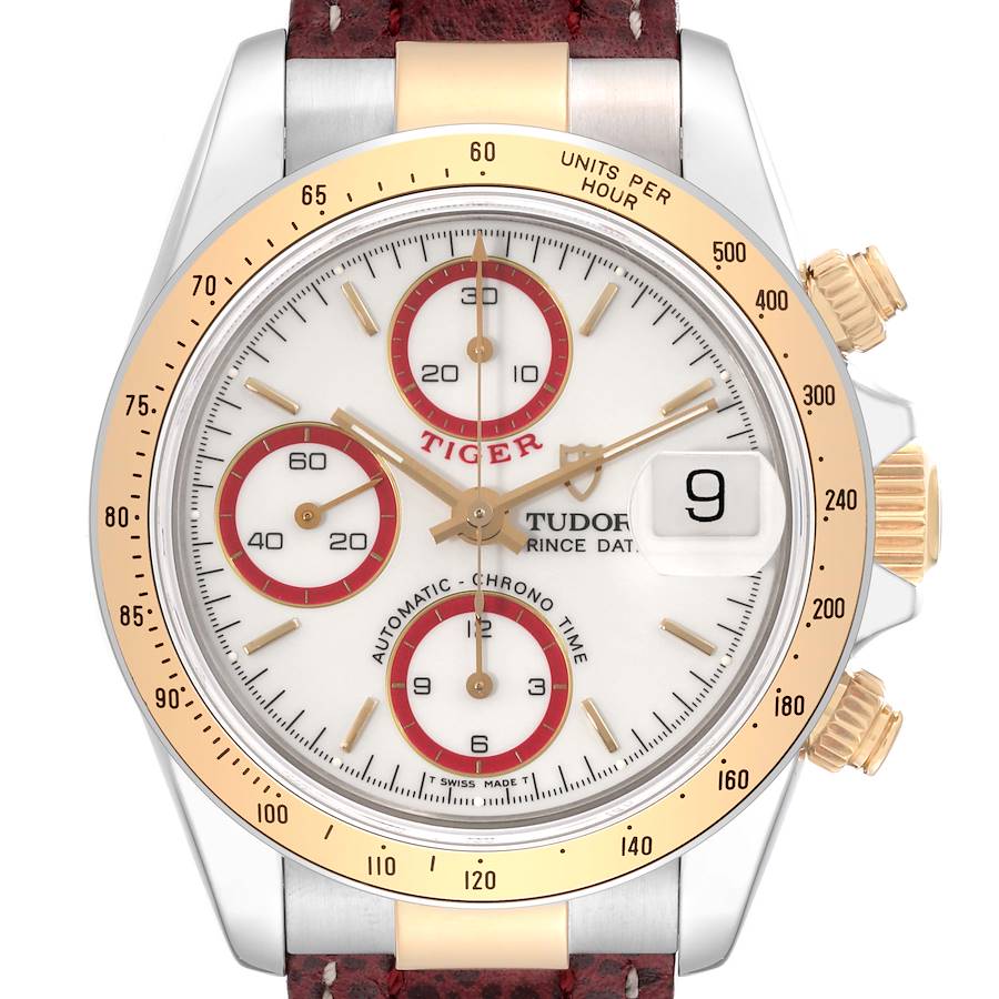 Tudor Tiger White Dial Steel Yellow Gold Mens Watch 79263 Box Papers SwissWatchExpo