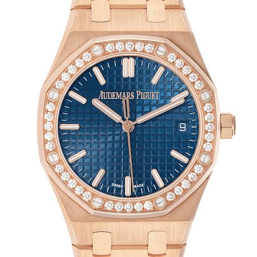 Photo of Audemars Piguet Royal Oak Rose Gold Diamond Ladies Watch 77451OR Box Card