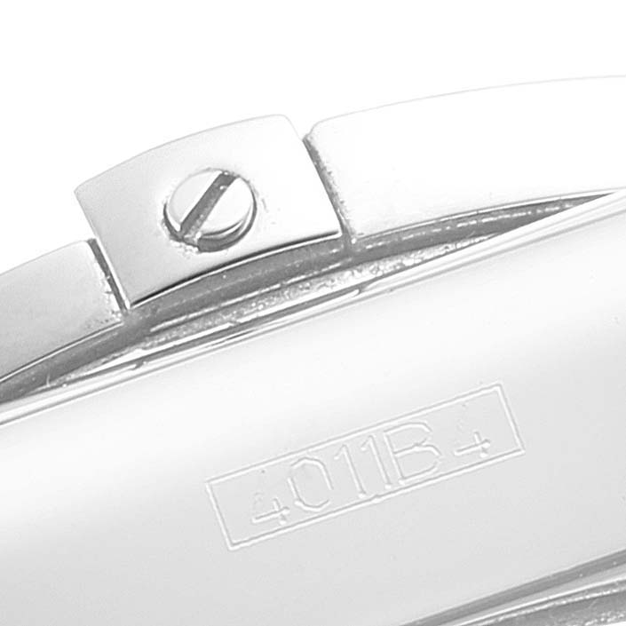 Close-up of the adjustment bezel and case with engraving on a Breitling Chronomat AB0110 Men
s Stainless Steel Blue Dial AB0110 Men
s Stainless Steel Blue Dial watch.