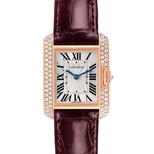 Photo of Cartier Tank Anglaise Rose Gold Silver Dial Diamond Ladies Watch WT100013
