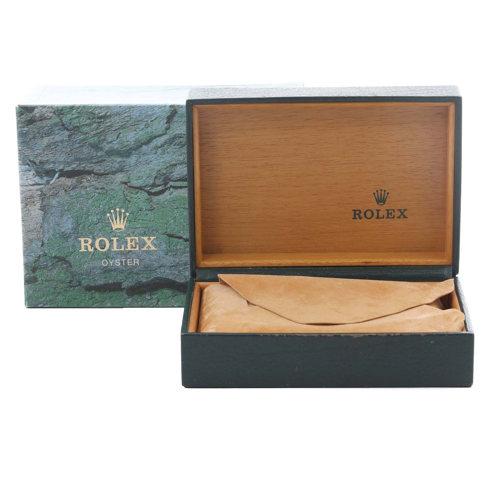 The image shows an open Rolex Datejust 78274 Women's Stainless Steel Silver Dial 78274 Women's Stainless Steel Silver Dial box and packaging from a front angle.