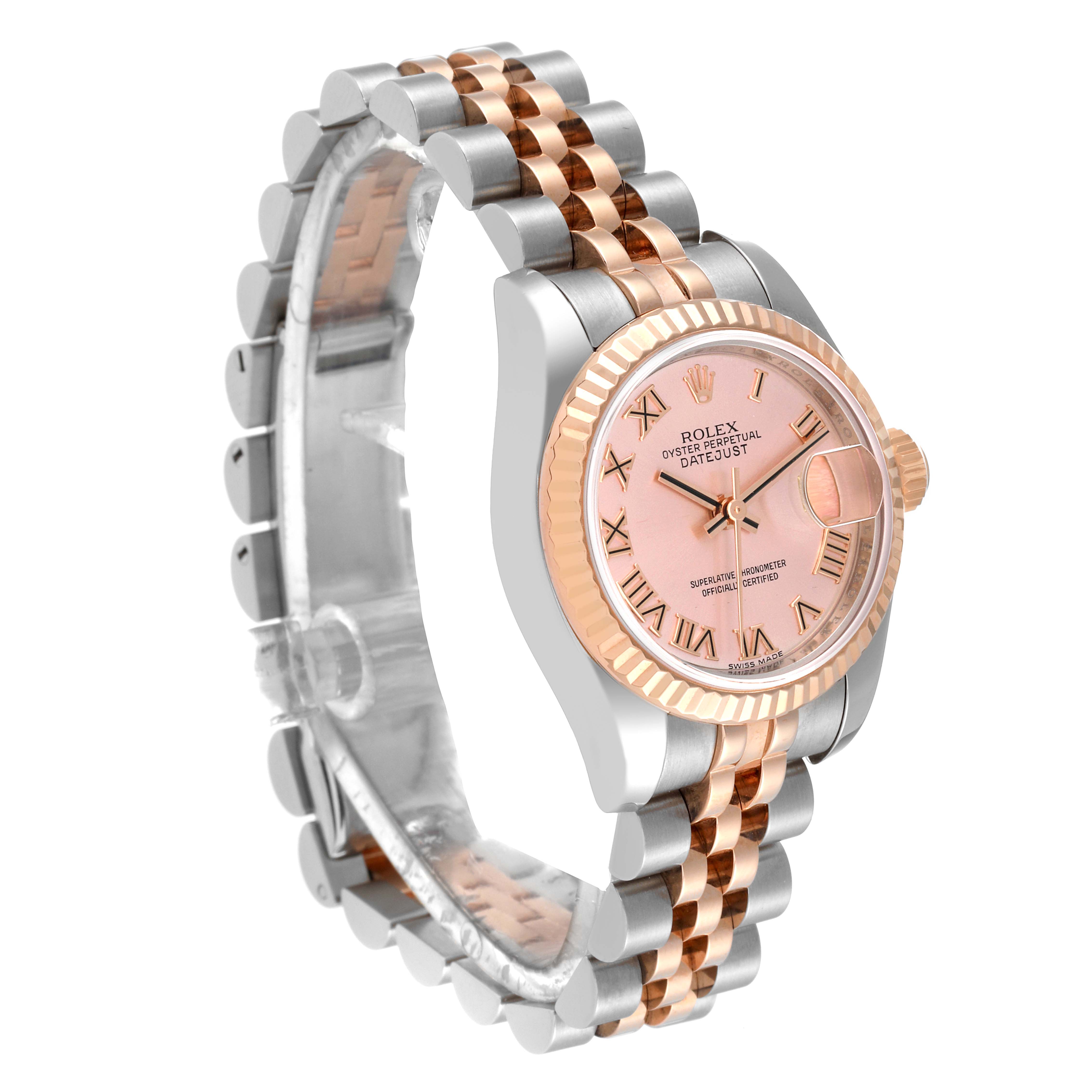 Rolex Datejust Steel Rose Gold Rose Dial Ladies Watch 179171
