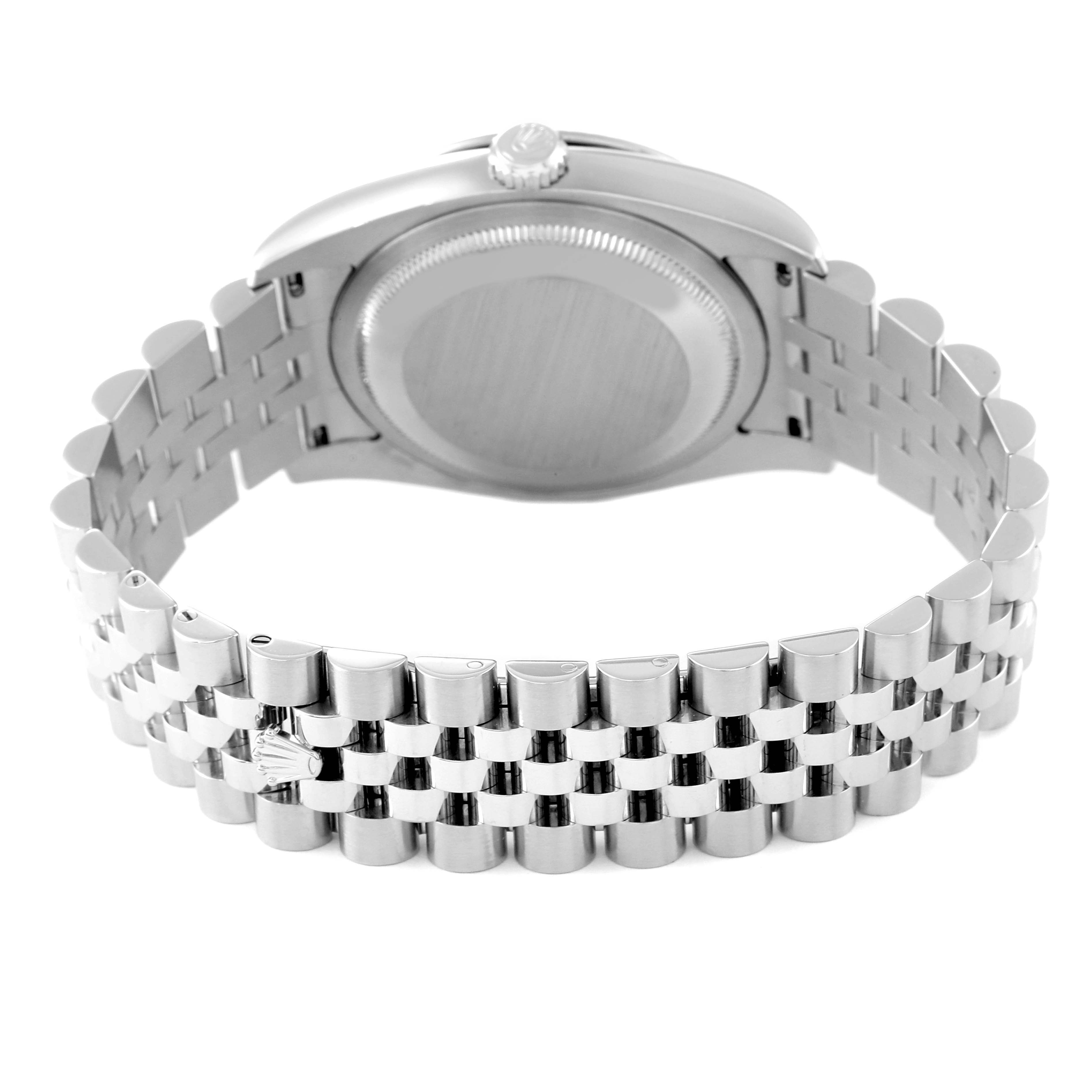 The image shows the back case and bracelet of a Rolex Turn-o-Graph 116264 Men
s Stainless Steel Blue Dial 116264 Men
s Stainless Steel Blue Dial watch from a rear angle.